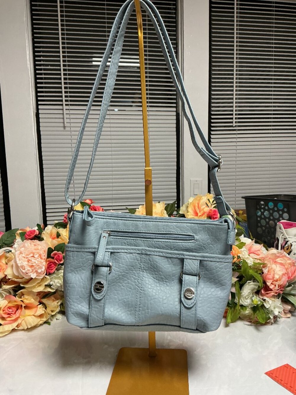 Rosetti Light Blue Crossbody Bag Adjustable Shoulder Purse